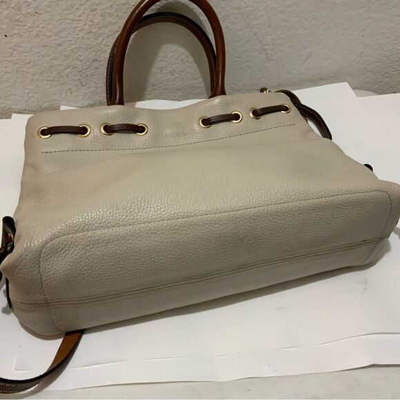 DOONEY AND BOURKE WHITE BROWN HANDBAG TASSELS - Picture 7 of 16